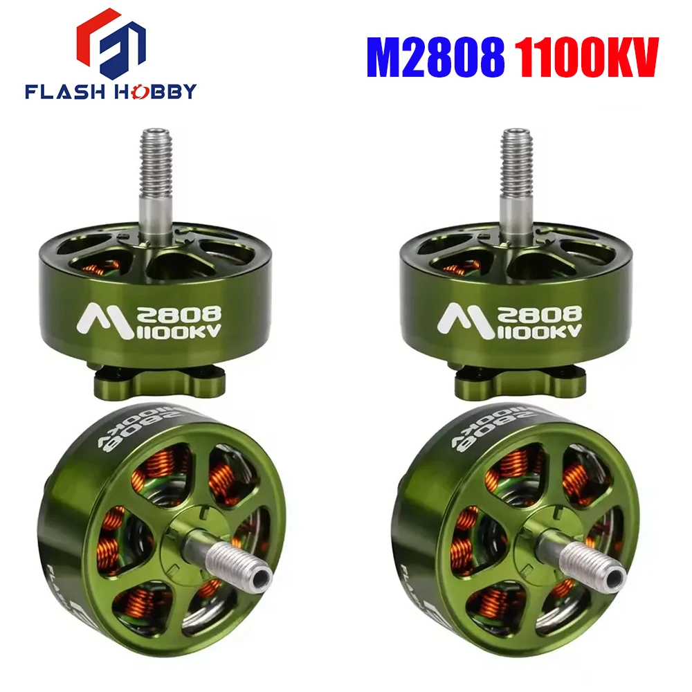Flashhobby M2808 2808 1100KV 3-6S High Speed Brushless Motor Compatible 7-8 inch Propellers for Long Range RC FPV Racing Drone
