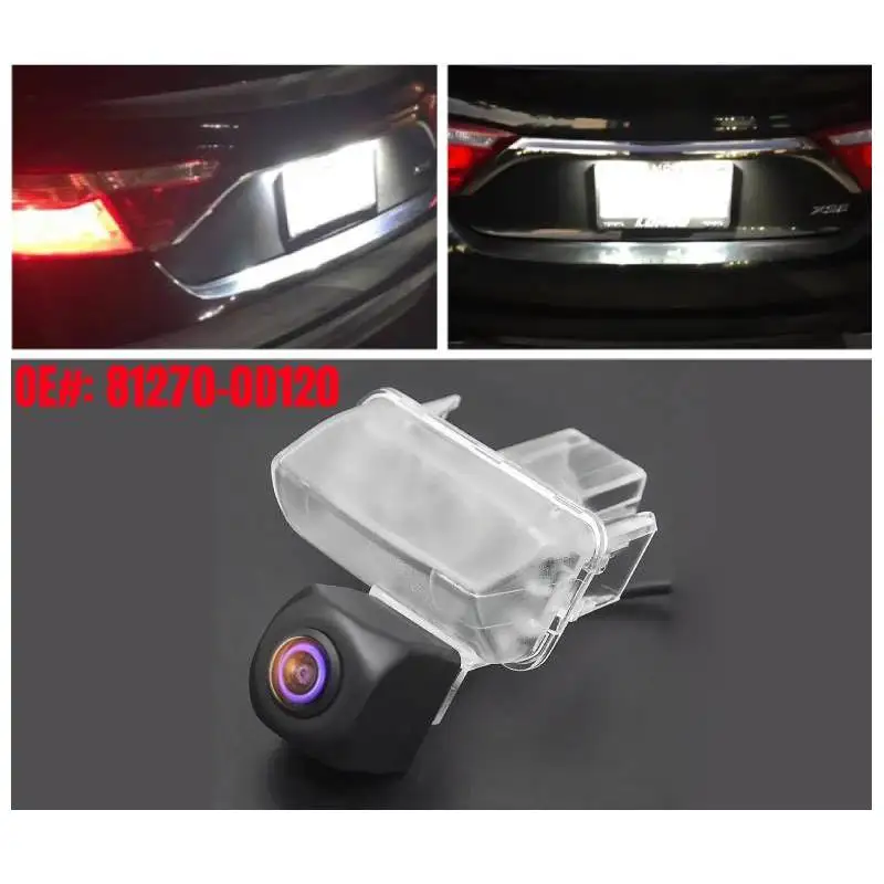 Car Rear View Backup Camera, Licence Plate Light Replace, OE# 81270-0D120, for Toyota Corolla Camry Highlander Avalon Yaris