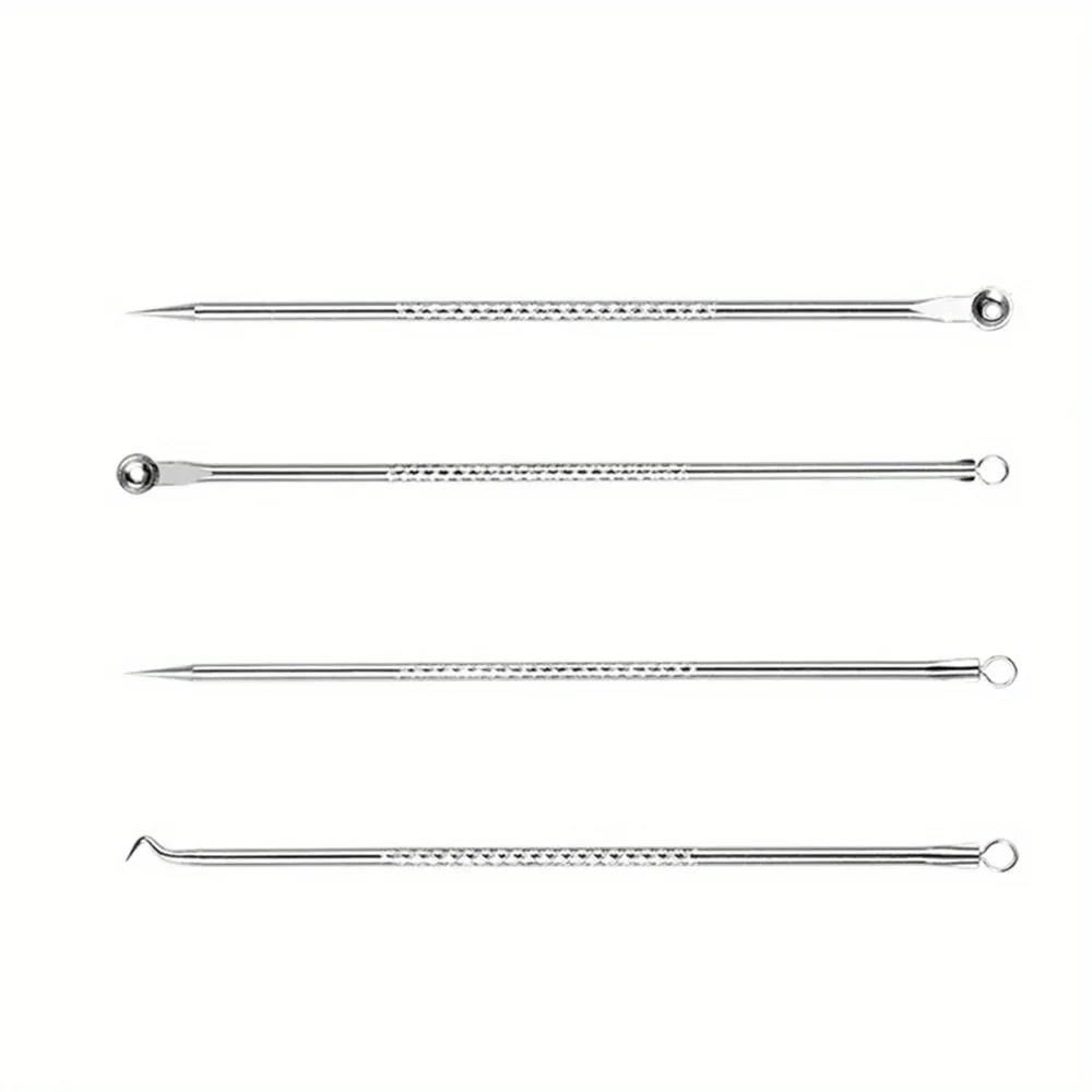 4 teile/los Edelstahl Mitesser Entferner Extraktion Pickel Komedonen Akne Extractor Whitehead Blemish Kit