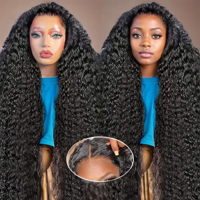 Deep Wave Brazilian Glueless Wig Human Hair 5x5 6x4 Lace Closure Wig Pre Cut Curly 13x4 13x6 HD Lace Front Wig No Glue For Women
