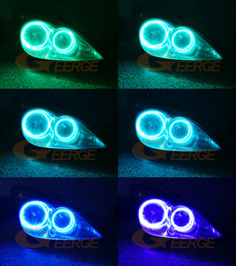 لكزس ES 300 330 تويوتا ويندوم MCV30 2002 2003 بلوتوث APP الترا برايت متعدد الألوان RGB LED عيون الملاك عدة خواتم هالة #5