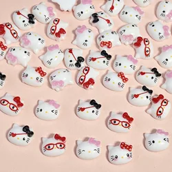 50Pcs Cute Mini Cartoon Eye Cat Nail Art Resin Designer Charms DIY Craft For Nail 3D Decorations Jewelry