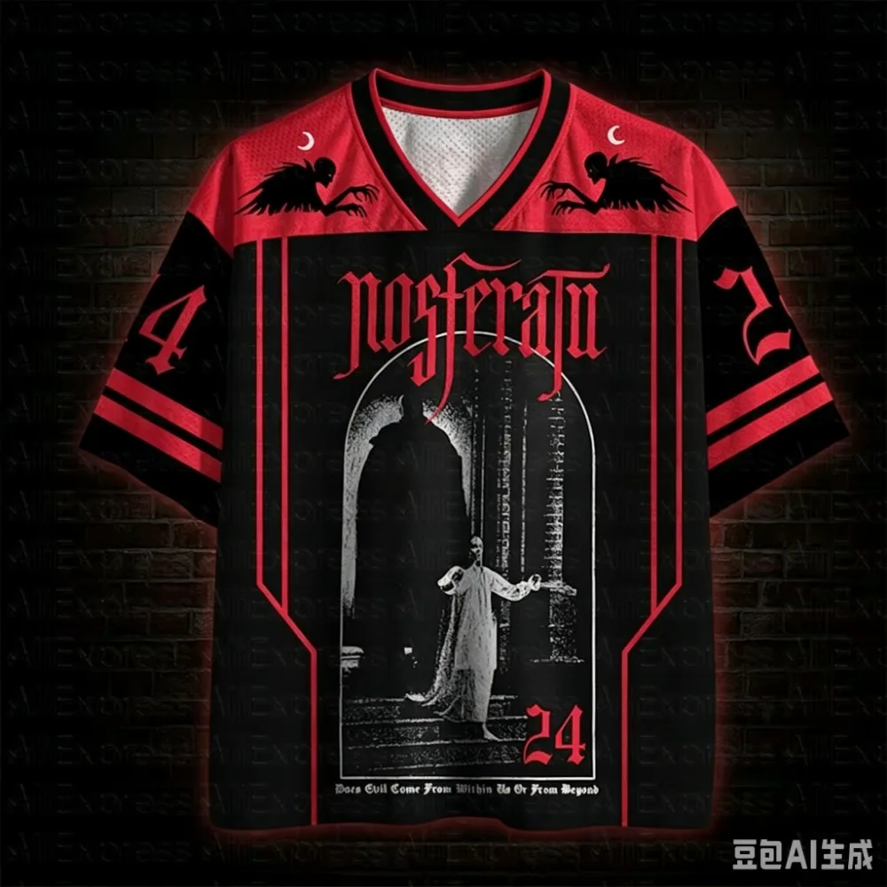 Vampire Movie-theme Illustration 3D Print Sport Quickdry Breath Men V-neckT-shirt Outdoor Street Casual Fashion Parent-Child Top