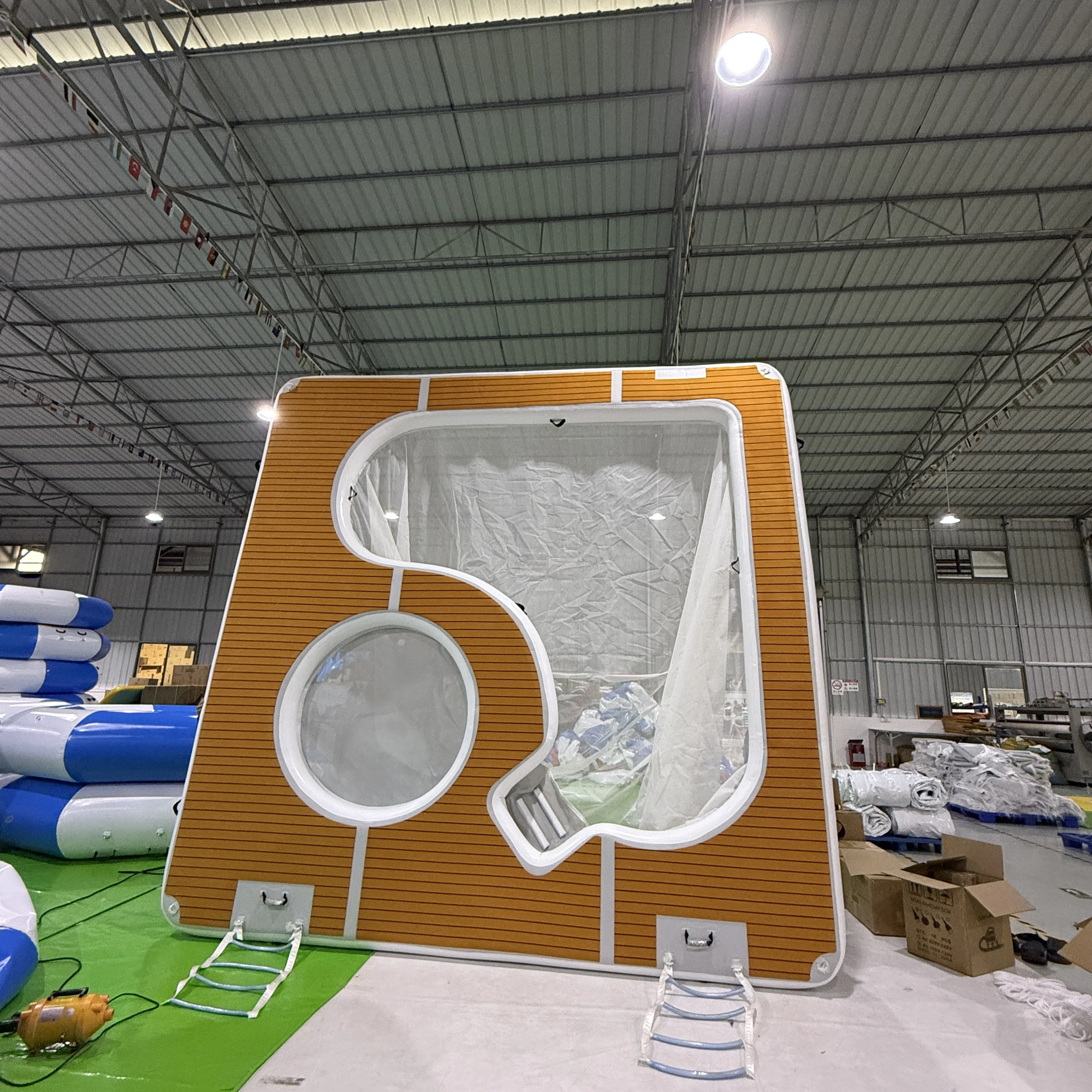 Seafront Yacht Swimming Pool Inflatable Floating Dock Air Dock Platform Floating Island Raft with None-Slip Surface