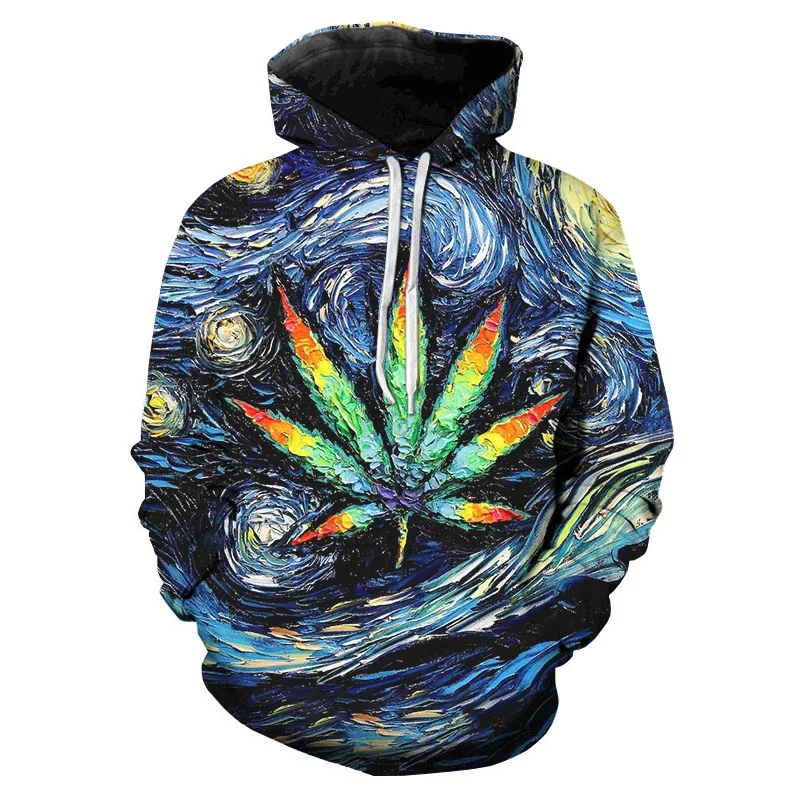 

2024 Printed Weed Long Sleeved Hoodie Pullover Leaf Men Women Sweatshirts Casual Plus Size Unisex Streetwear Hoodies Coat