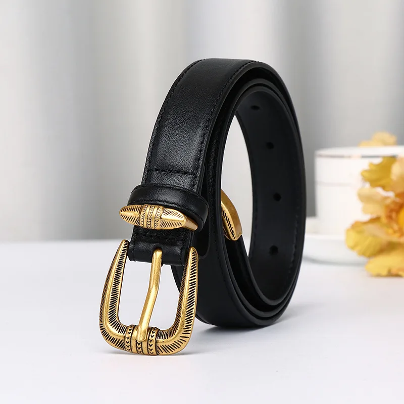 24-センチメートル純粋な牛革本革女性のジーンズピンバックルベルト女性ウエストバンド-y2k-アクセサリーベルト-cinturones-デ-mujer