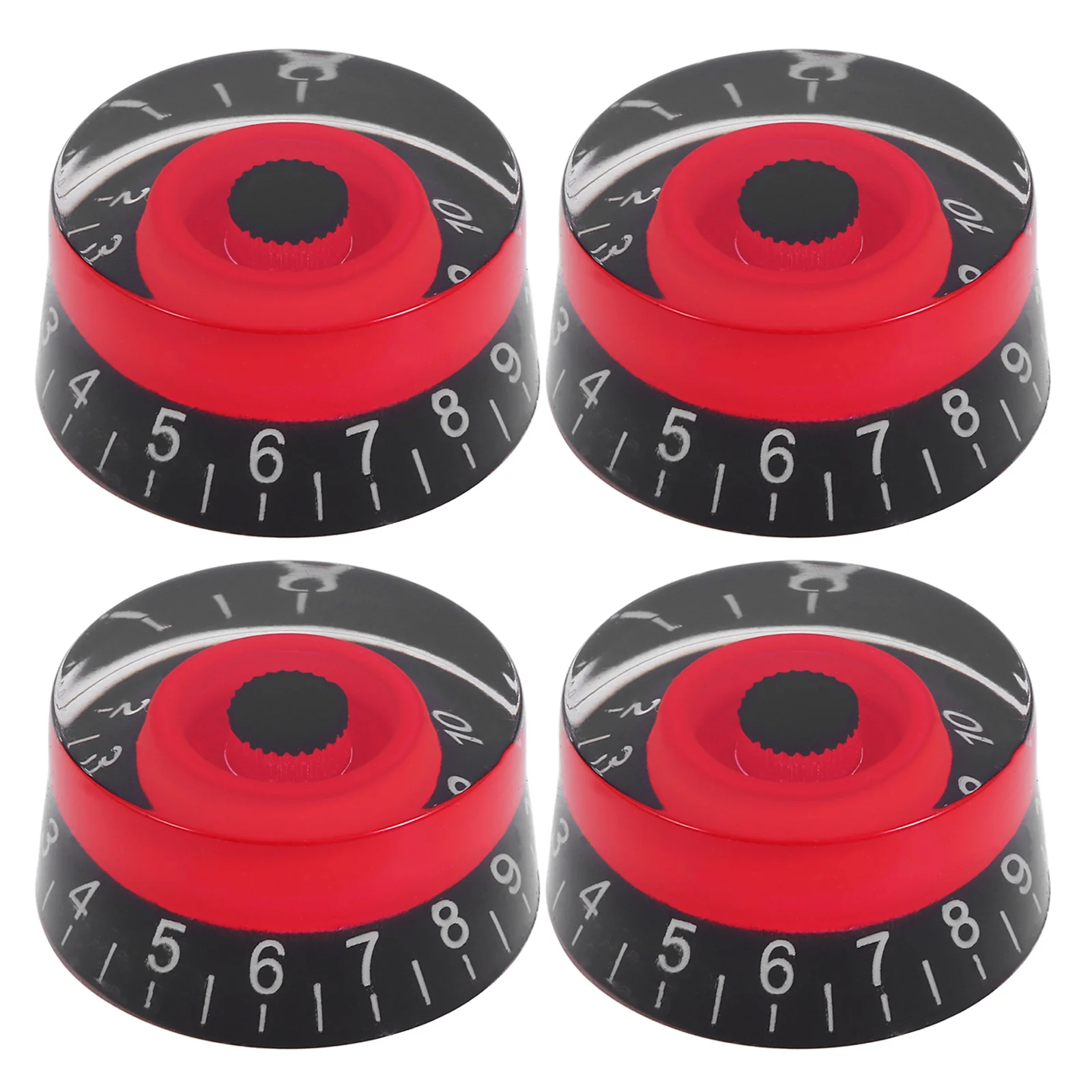 

4pcs Acrylic Knobs For Guitar Gd17A Control Amplifier Replacement For Electric Bass Amp Effect Pedal Black Red
