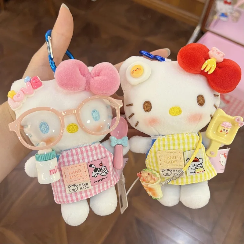 Nuovo cartone animato Hellokitty portachiavi in peluche ciondolo borsa in peluche centinaia di cambiamenti di costumi serie peluche bambola giocattolo