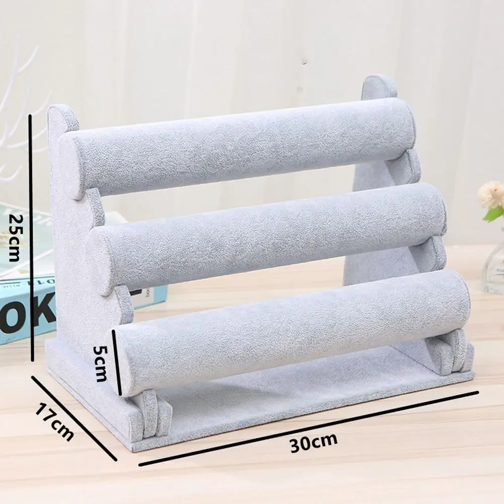 สายรัดข้อมือชั้นวางอัญมณีสองชั้นแบบสองชั้นที่สวยงามเครื่องประดับที่ยึดรูปตัวทีอเนกประสงค์