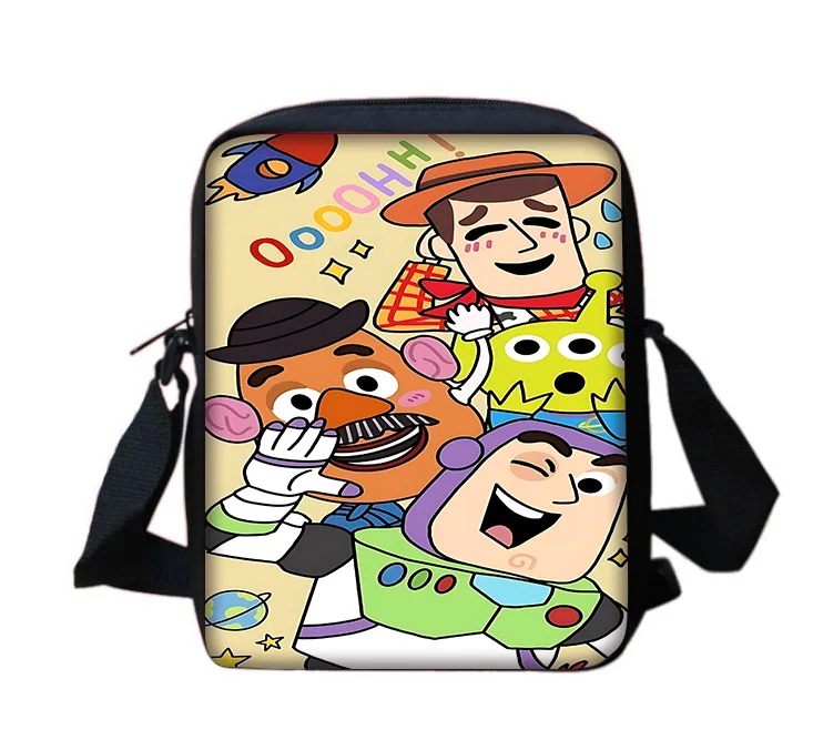 Toy Stories-Bolsa mensageiro de ombro estampada para homens e mulheres, bolsa casual para telefone, bolsa de compras para crianças, meninos e meninas