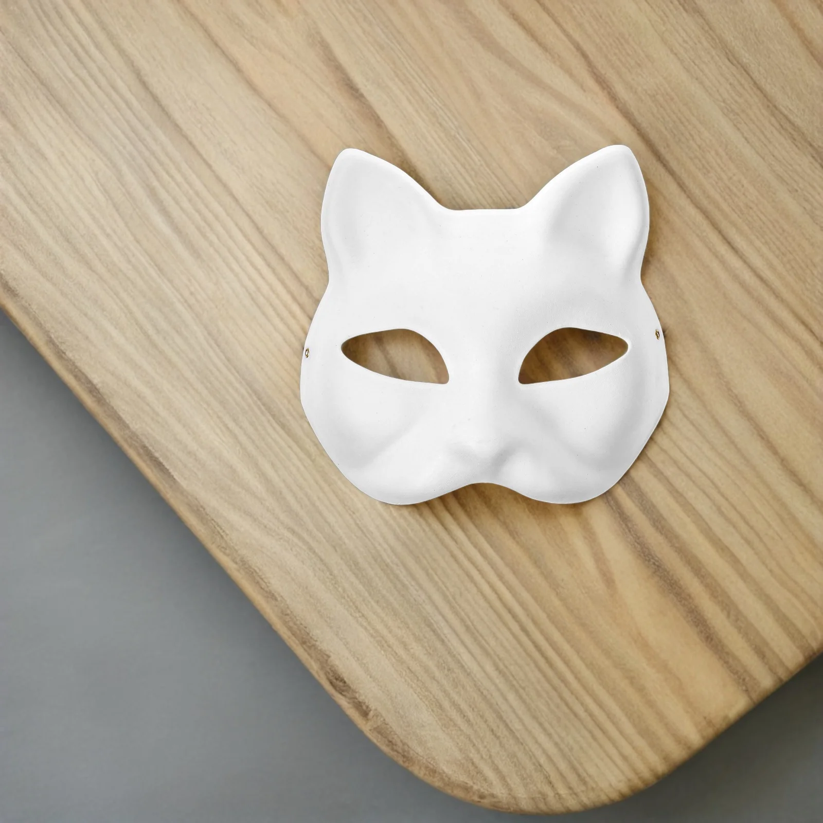 10 Pezzi Maschera Facciale a Forma di Gatto, Maschera Bianca Vuota per Dipingere a Mano, Leggera, per Feste, Cosplay, Halloween, Accessorio per Costumi per Bambini