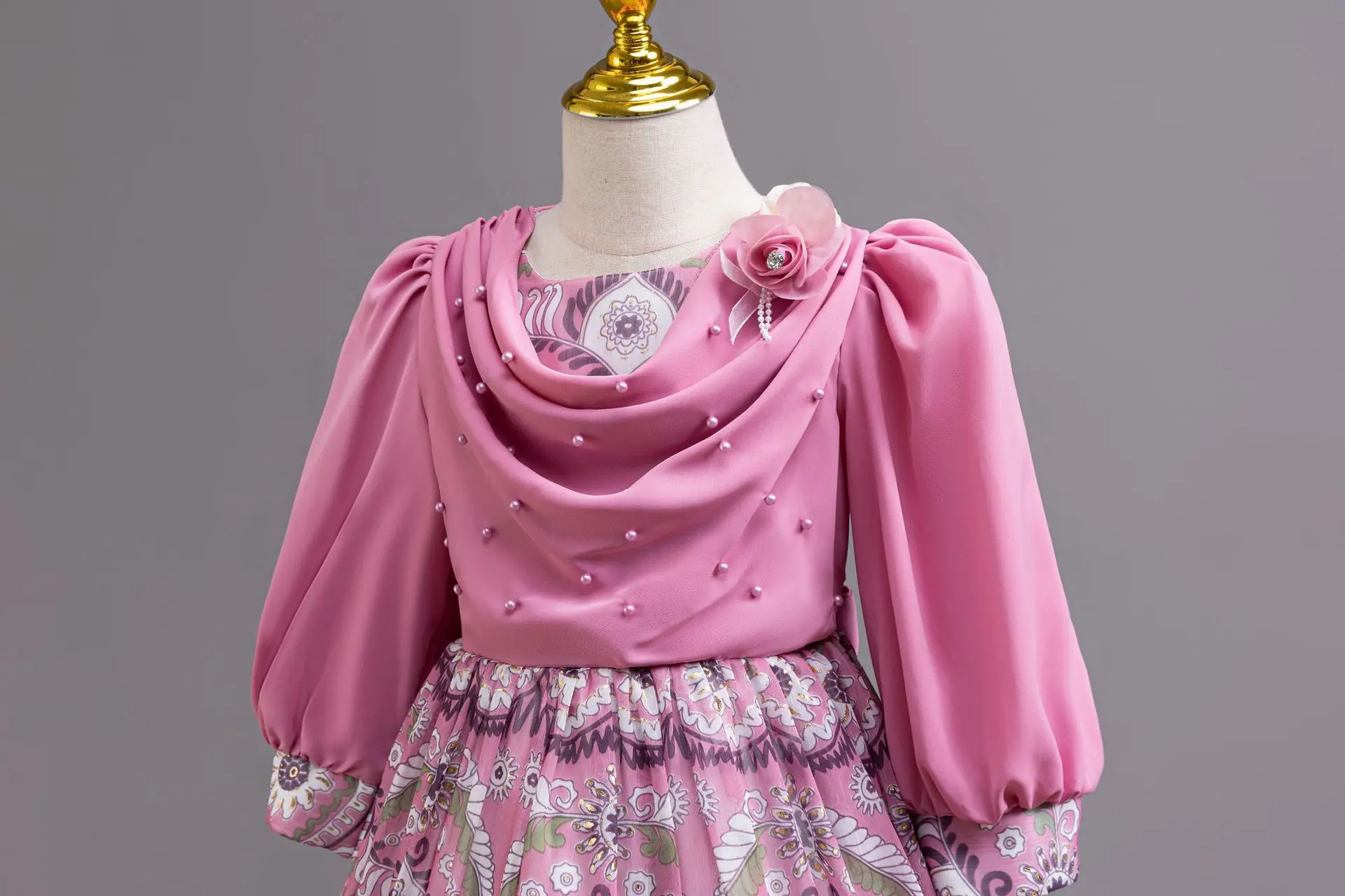 فستان رسمي للفتيات من HETISO أزياء أعياد ميلاد للأطفال من الشيفون لحفلات الزفاف وحفلات الزفاف فستان أطفال عتيق مزين بالزهور من 3 إلى 12 سنة