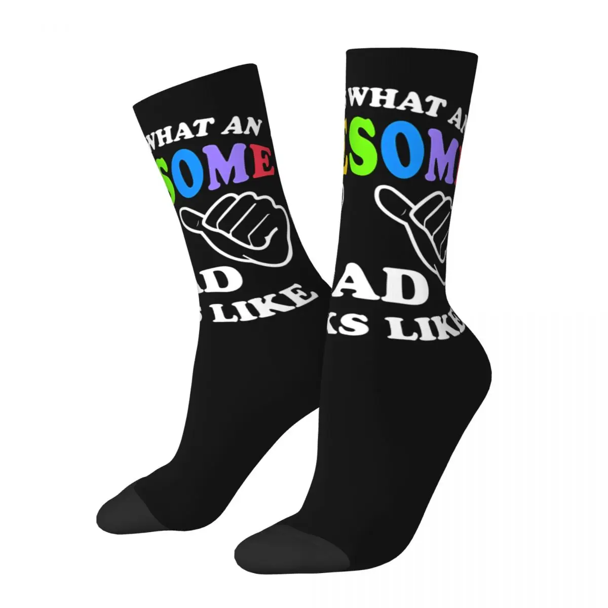 Happy Men's Socks Neat Retro Harajuku This is What An Dad Looks Like Hip Hop Novelty Seamless Crew Crazy Sock Gift Printed