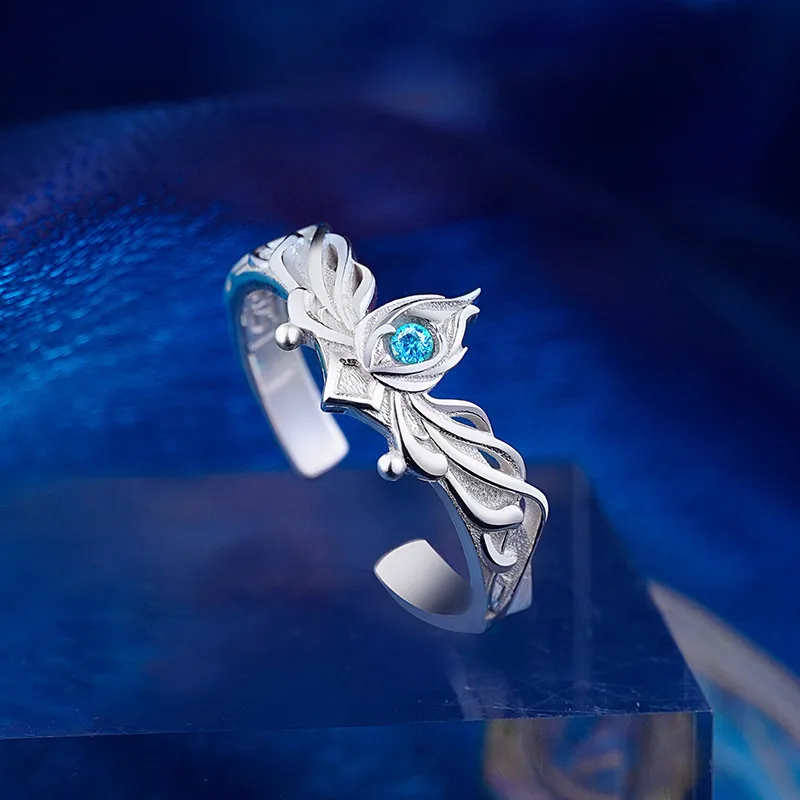 Perfect World Anime Qing Yi Ring Silver 925 Sterling Yue Chan Manga Role For Girls Action Figure Gift