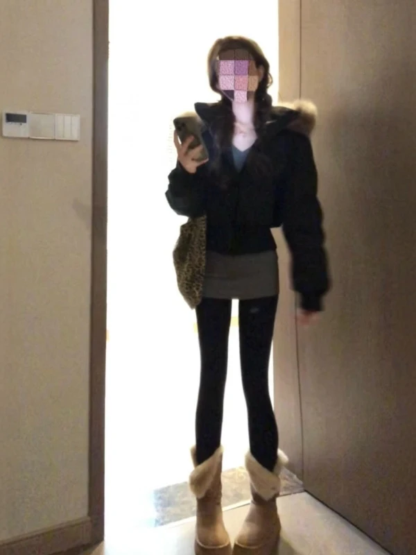 

Корейская теплая модная хлопковая куртка-жакет маленького размера с меховым воротником, зимняя верхняя одежда, эксклюзив онлайн-продажи