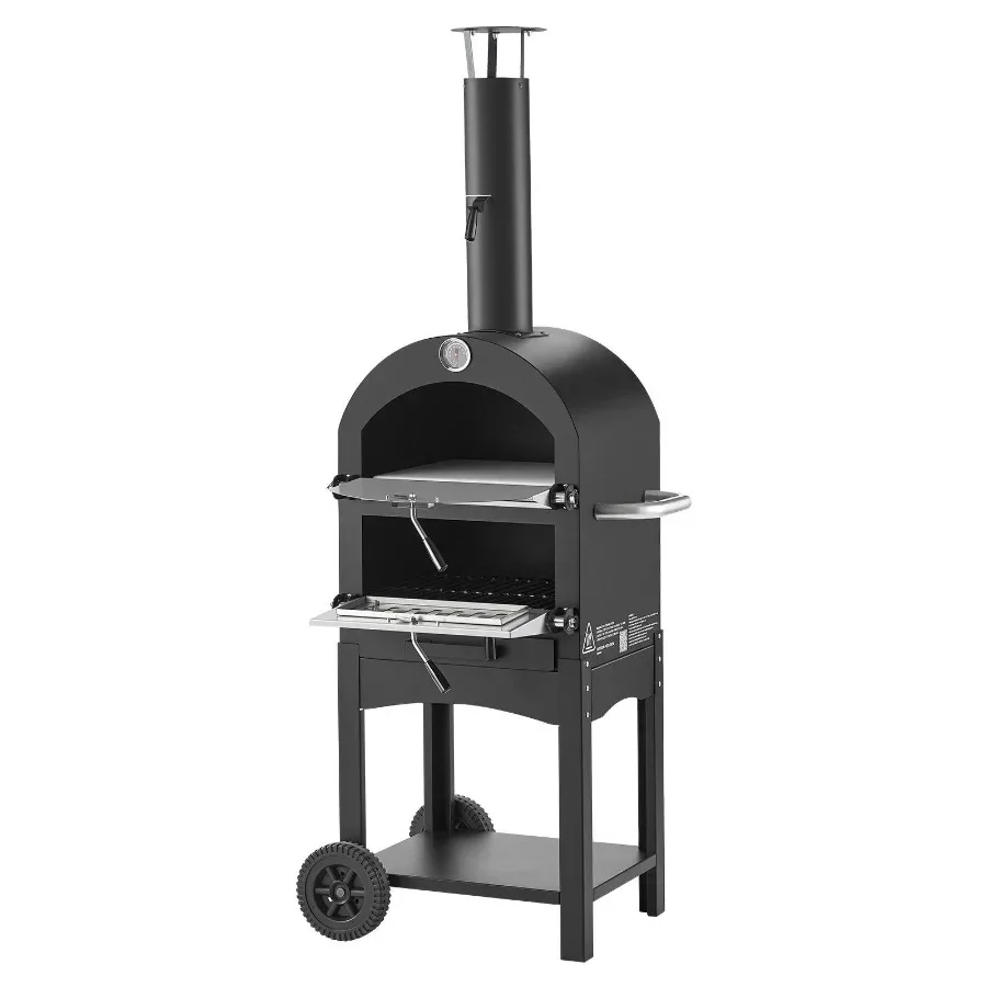 

VEVOR Outdoor Pizza Oven 12" Pellet Fire Ovens 2-Layer Pizza Oven Wood Fired Wood Burning Outdoor Pizza-Oven with 2 Removable W