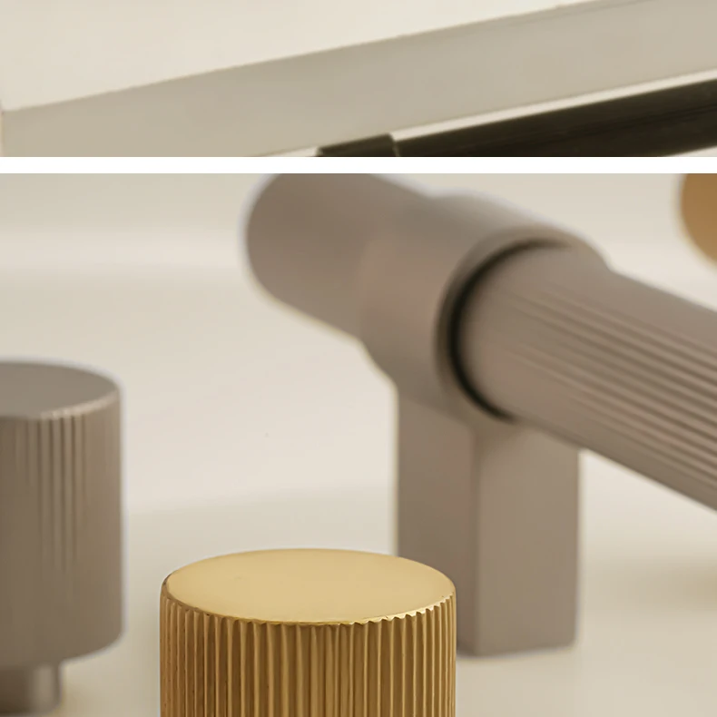 SAILANKA Messing-Möbelgriffe, modern, gestreift, für Schrank, Kleiderschrank, Kommode, Schuhkarton, Schublade, Schrankknöpfe, T-Stange – Detail 5