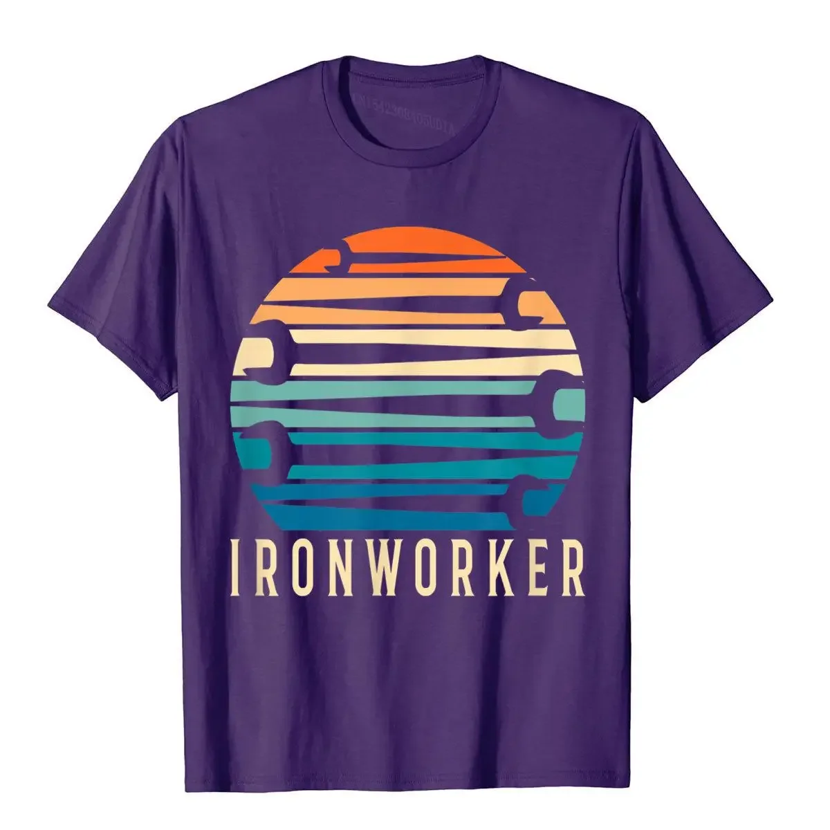 Mens Retro Vintage Ironworker T-Shirt Printed On Preppy Style Tops Shirt On Sale Cotton Men's T Shirts