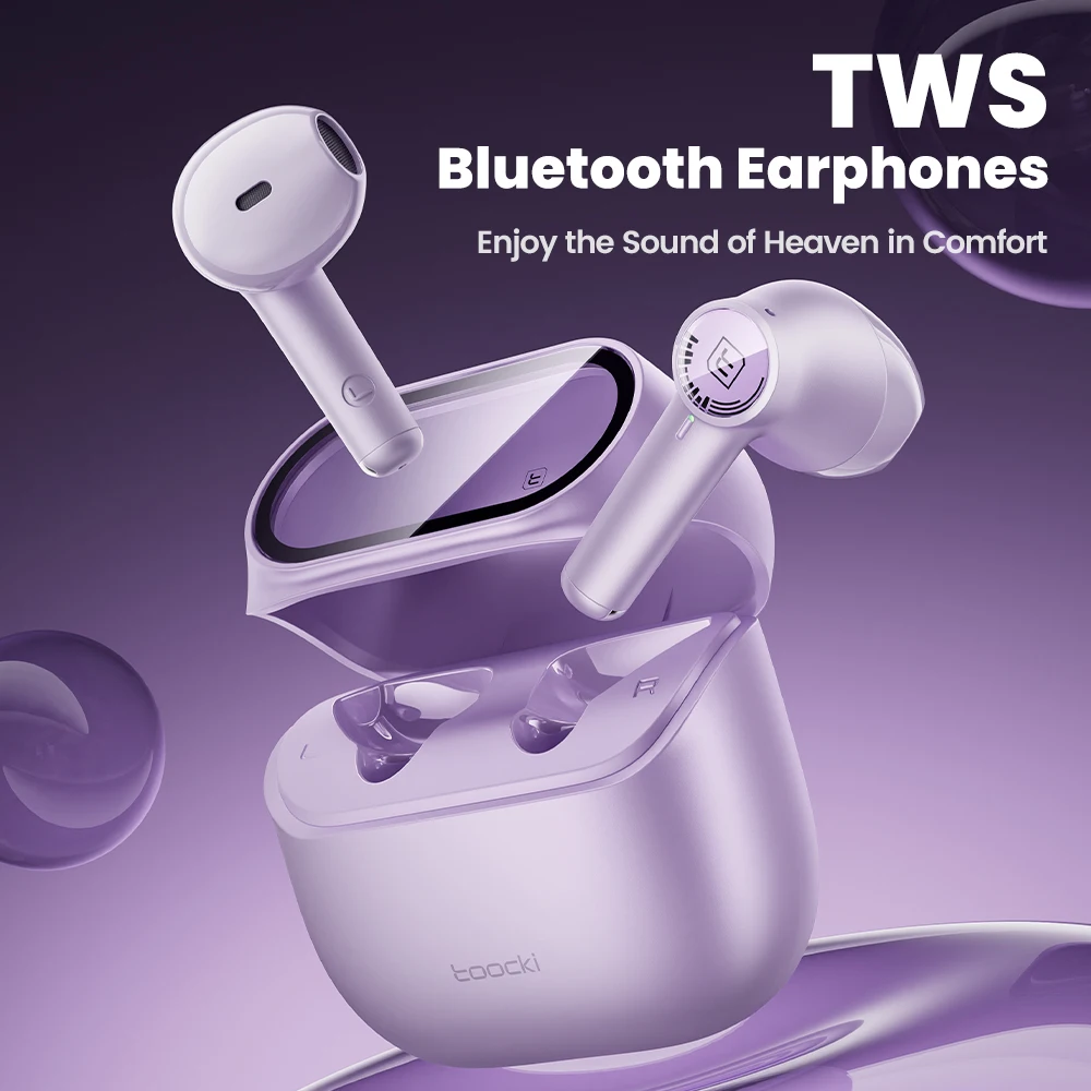 Toocki ENC TWS Earphones Wireless Bluetooth 5.3 HiFi Headphone Noise Canceling Toucn Contro Touch Control In Ear Sport Earbuds