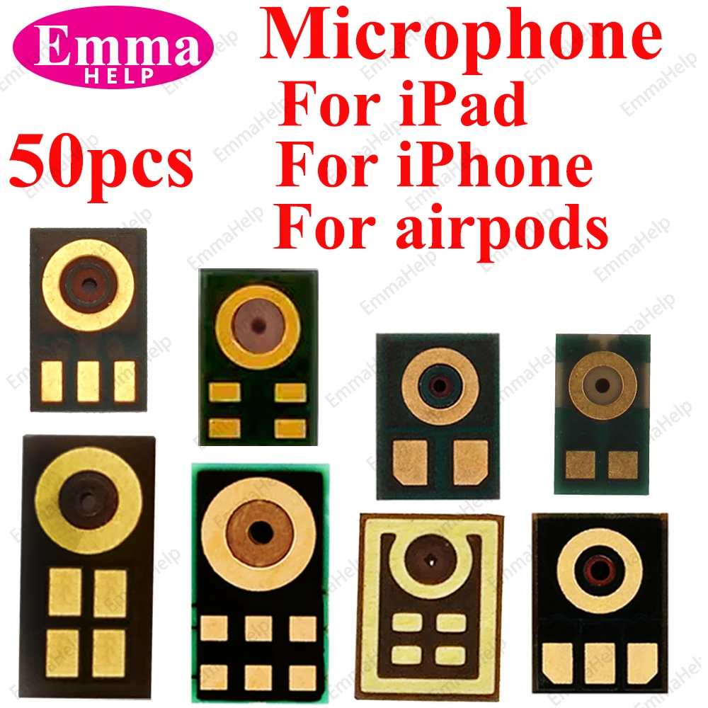 50pcs Microphone for iPhone 13 12 11 14 Pro Max X XS XR 7 8 Plus 6 6s 4S 5 5s SE for  iPad 3 4 5 9.7 12.9 Mic Inner Chip Replace