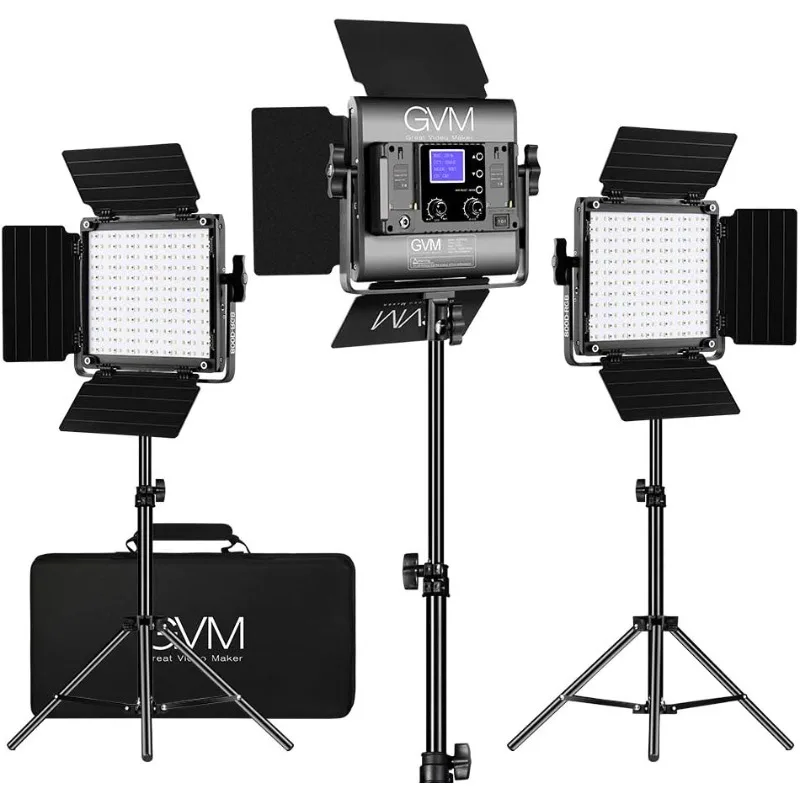 GVM RGB LED Video Lighting Kit, 800D Studio Video Lights with Panel, APP Control for YouTube Photography Lighting, , 3200K-5600K