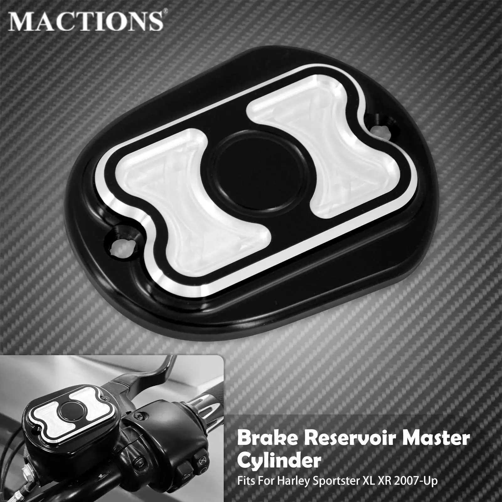 

Motorcycle Black Front Brake Reservoir Master Cylinder Cover For Harley Sportster XL 883L Nightster Seventy Two Forty Eight Iron