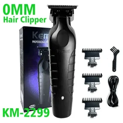 Kemei 2299 Barber Cordless Hair Trimmer 0mm Zero Gapped Carving Clipper Detailer Professional Electric Finish Cutting Machine