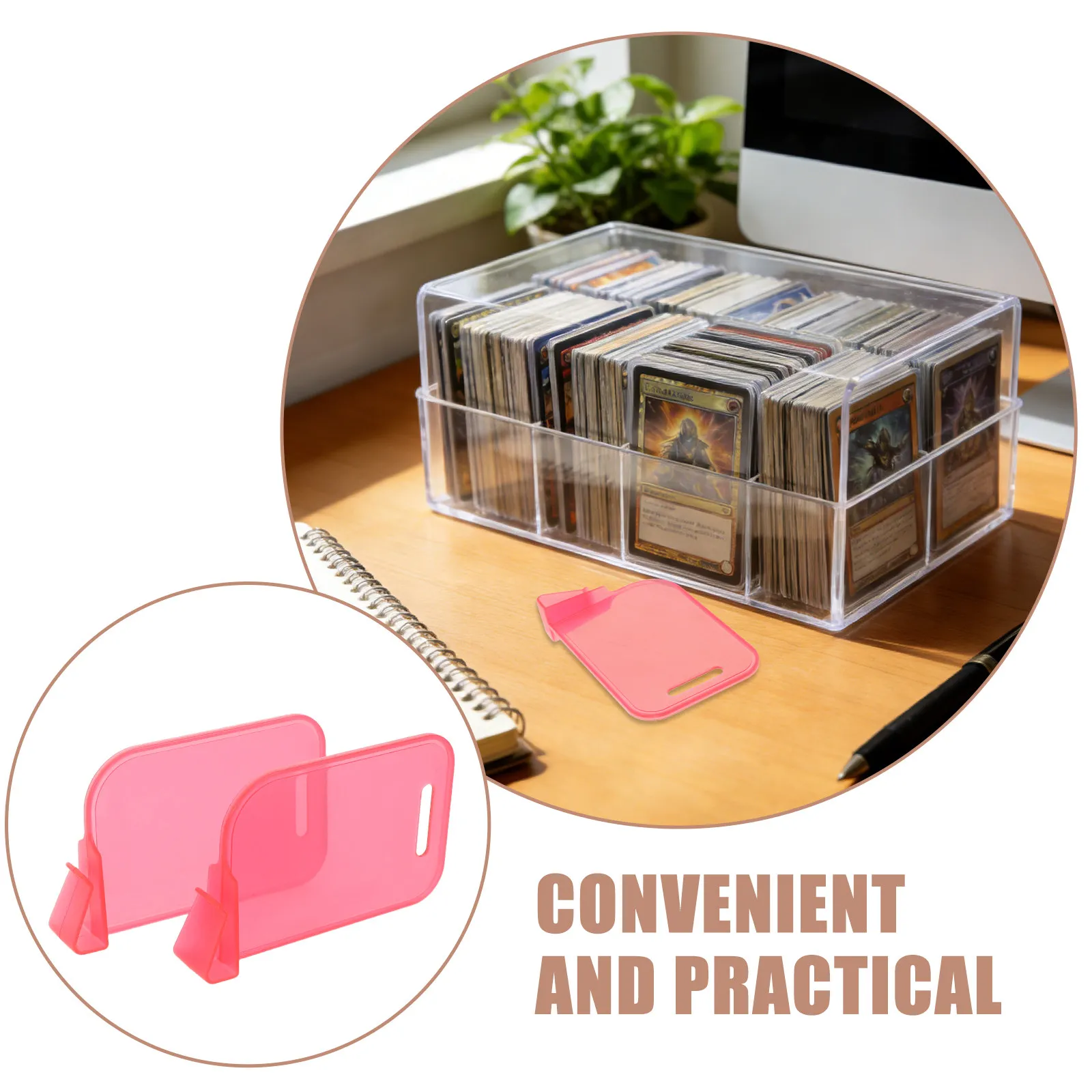 

20Pcs Trading Card Box Dividers Clip Plastic Card Storage Box Separators Flexible Adjustable Divider for Sports Cards Game
