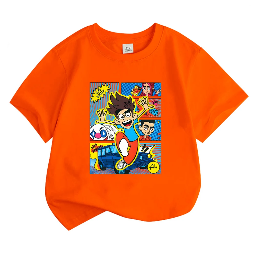 New A4 Cartoon Print Children T-Shirts Merch A4 Lamba Print Boys Short Sleeve Tee-shirts Soft Comfortable Cotton Girls Tshirts