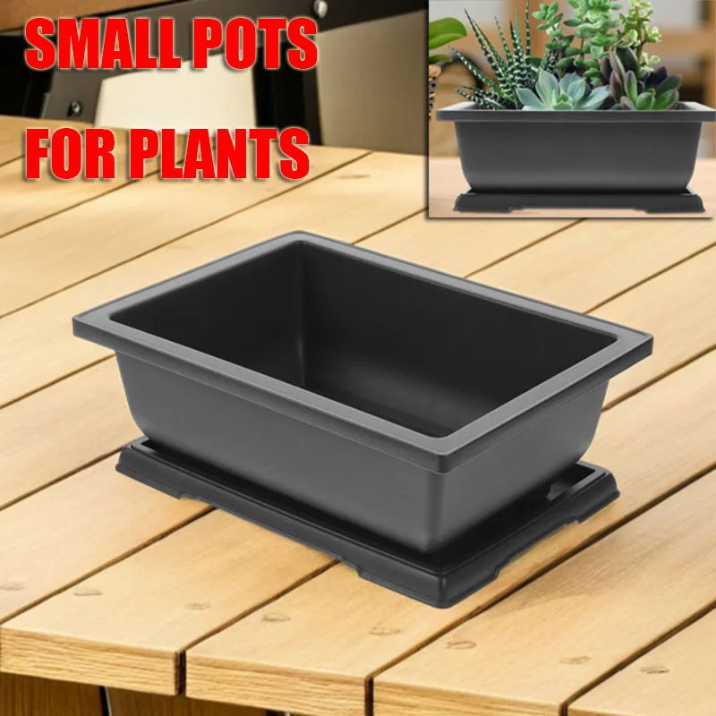 

Rectangular Succulent Planter Pot Small Flower Pot Holes for Unique Decorative Plant Container for Indoor and Outdoor Use