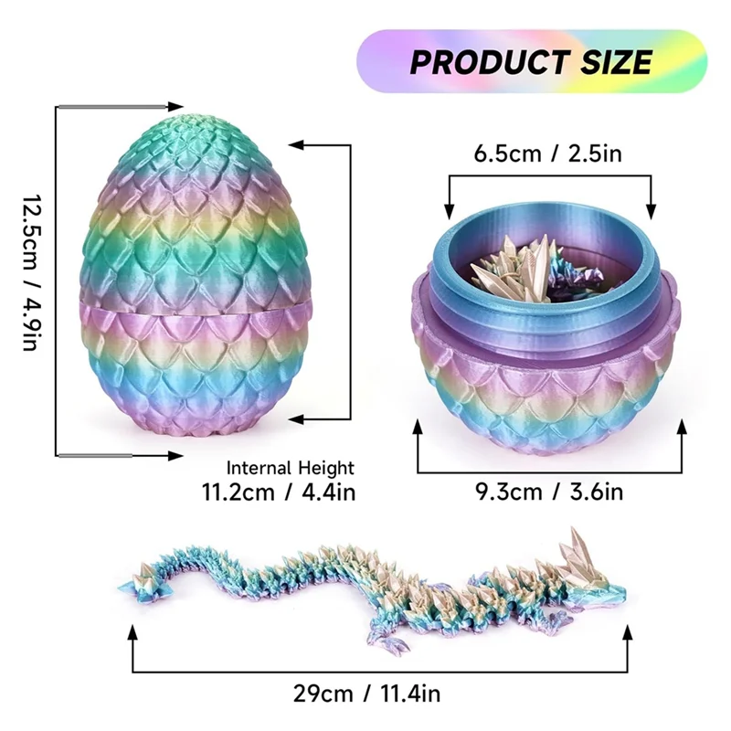 A04F-Crystal Dragon Eggs de Páscoa Dragão Crystal Dragon In Egg Adultos Fidget Para Autismo TDAH