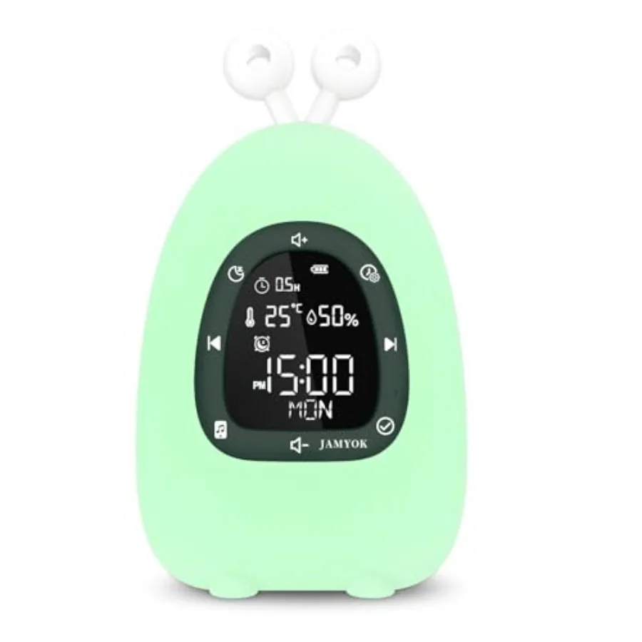 Sunrise Alarm Clock Wake Up Light, White Noise Sound Machine with 20 Soothing Sounds, 10 Night Lights, Wireless Speaker/Temp an