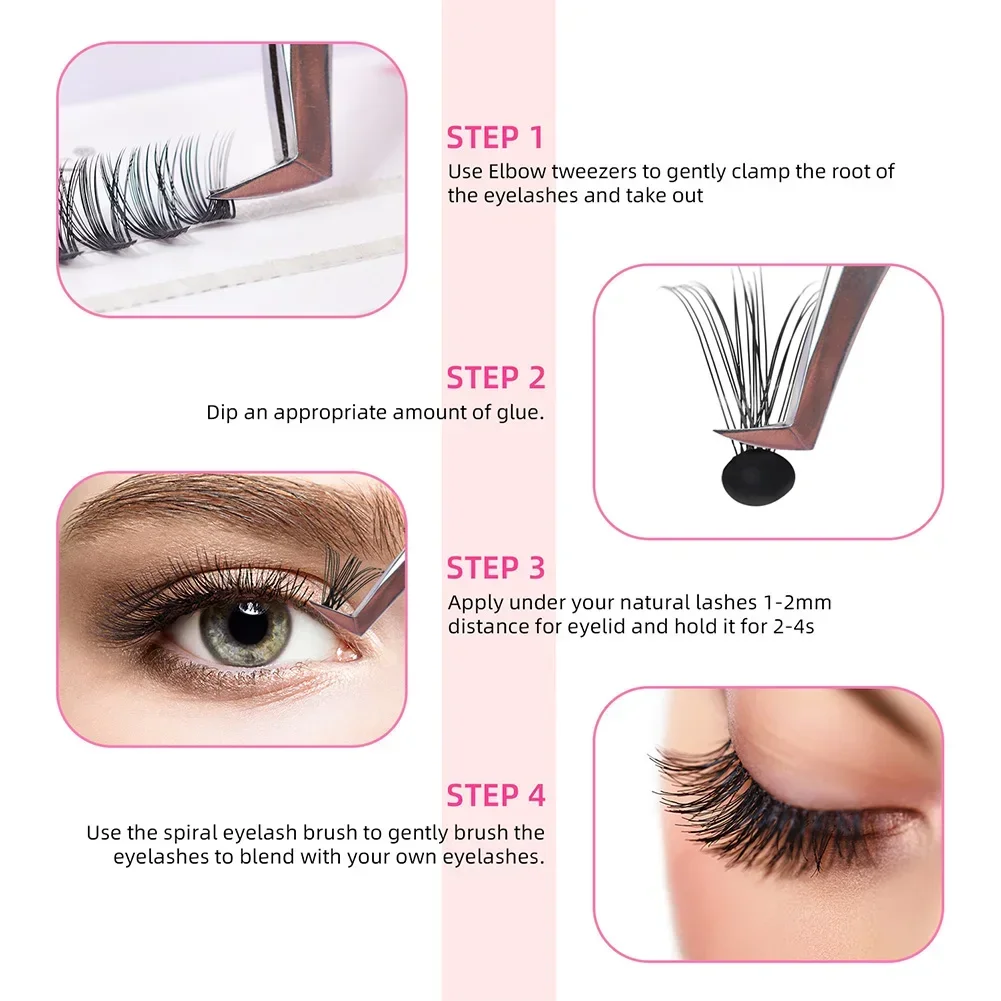 ARISON 60/120Clusters Individual Eyelashes Heat Bonded Cluster Lashes 30D Premade Volume Fan Eyelash Extension Cilia Eye Lashes