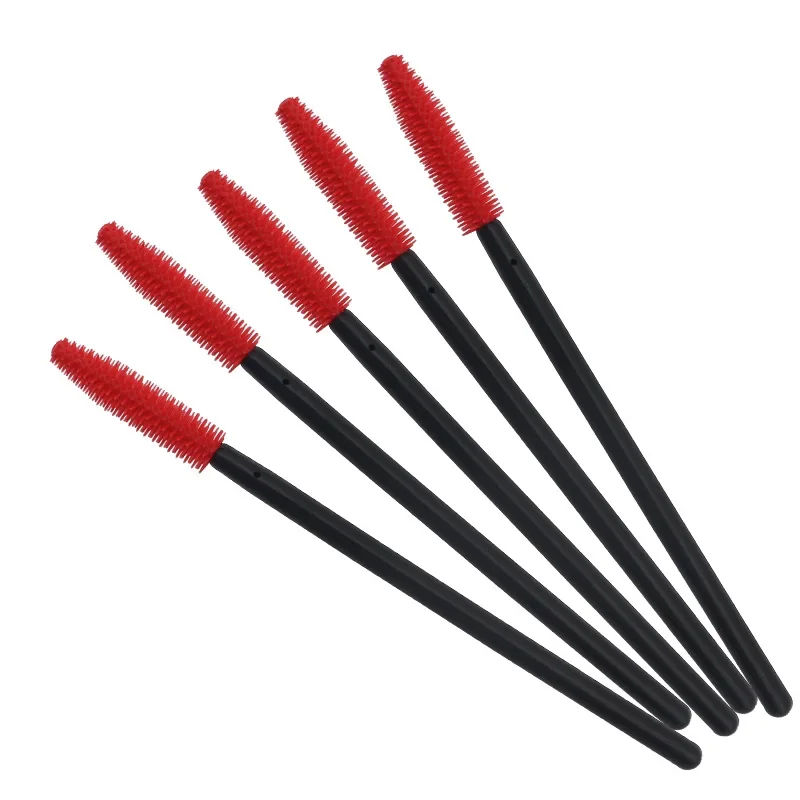 Baguette de mascara jetable Portable en vrac, brosse de maquillage en silicone souple, matériau sûr et facile à appliquer, 50 pièces