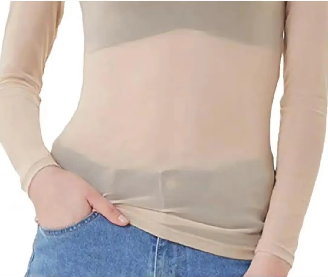 

Hot Sexy Shirt Womens Long Sleeve Sexy Mesh Top T Shirts Transparent Punk Club Streetwear Tees Beach Tops