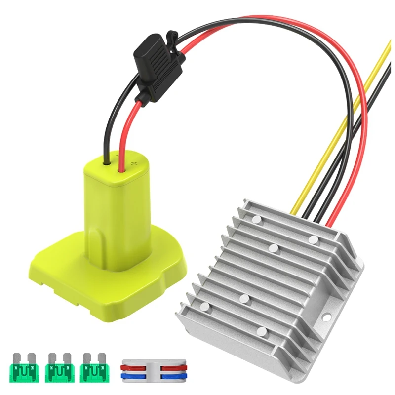 Ryobi用降圧コンバーター,18Vバッテリー,DCインバーター,アダプター,電圧レギュレーター,12V, 20A, 240W