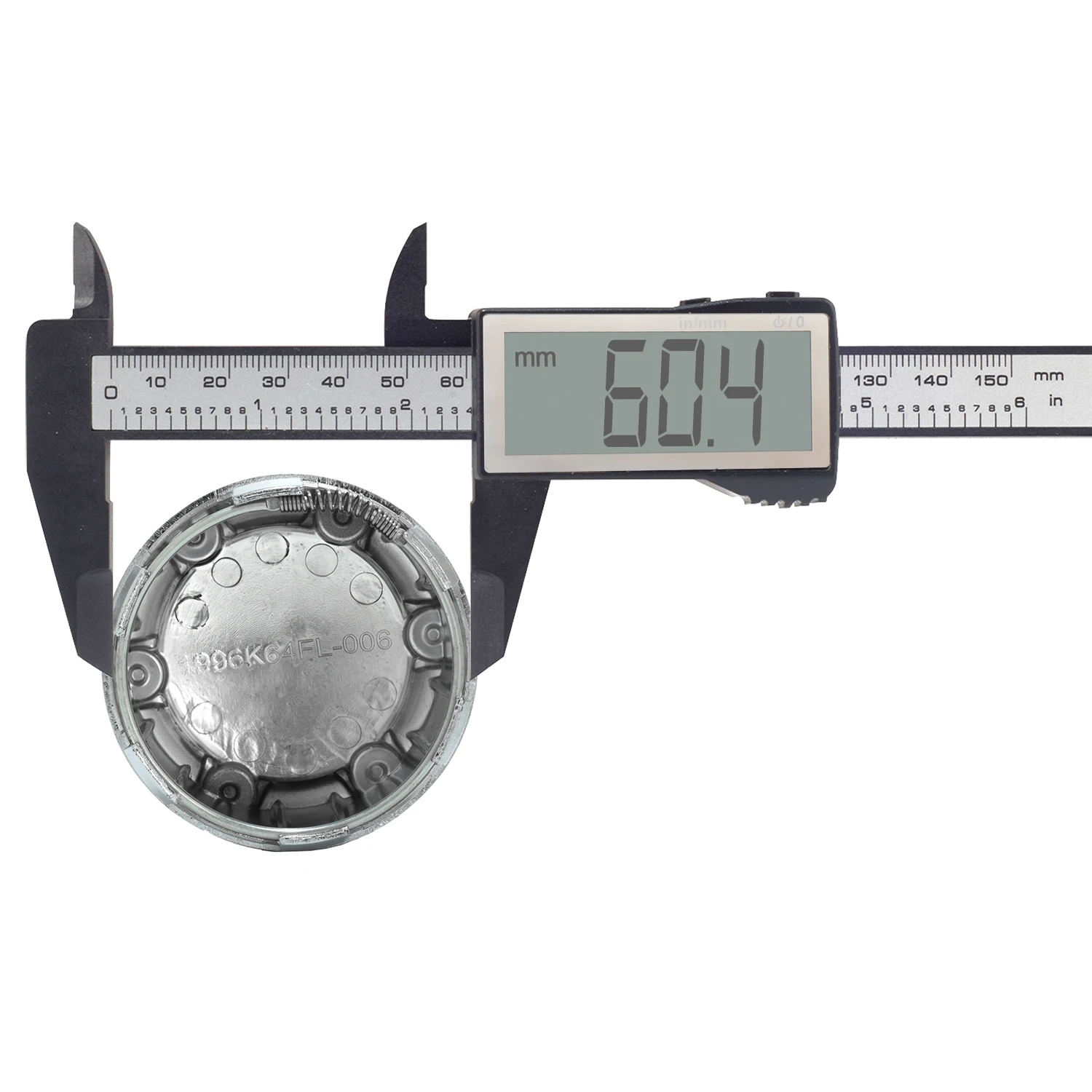 CFPerformance 1 Stück/4 Stück 64,2mm/2,53 Zoll Außendurchmesser 60,4mm/2,38 Zoll Innendurchmesser Radnabenkappen Auto-Ersatzteile Felgennabenabdeckung Chrom – Detail 3
