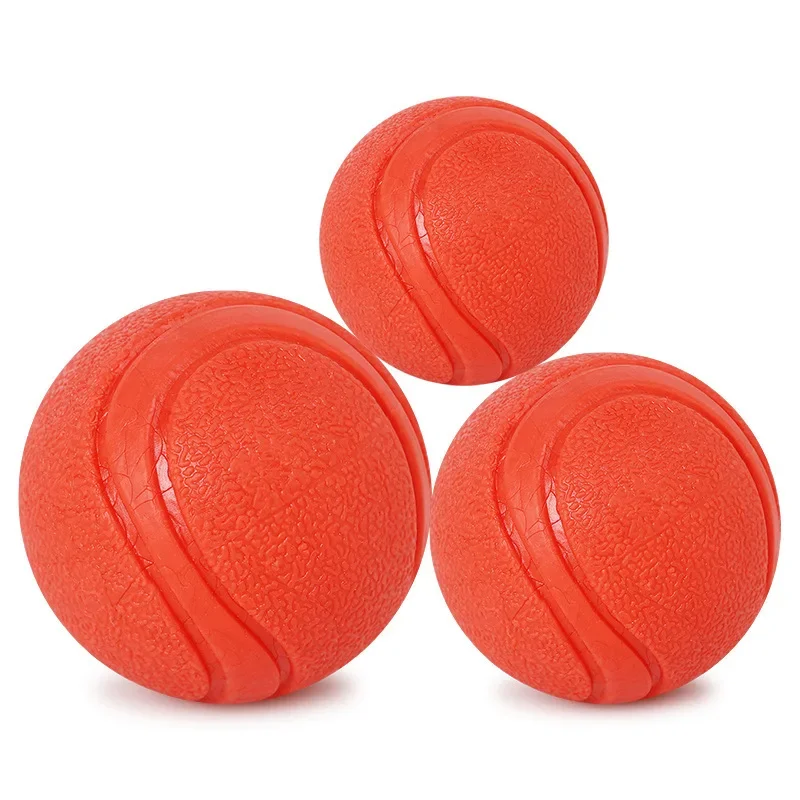 HOOPET Dog Toy Rubber Ball Bite-resistant Ball Toy for Dogs Puppy Teddy Pitbull Red Color Solid Ball S-XL Pet Supplies