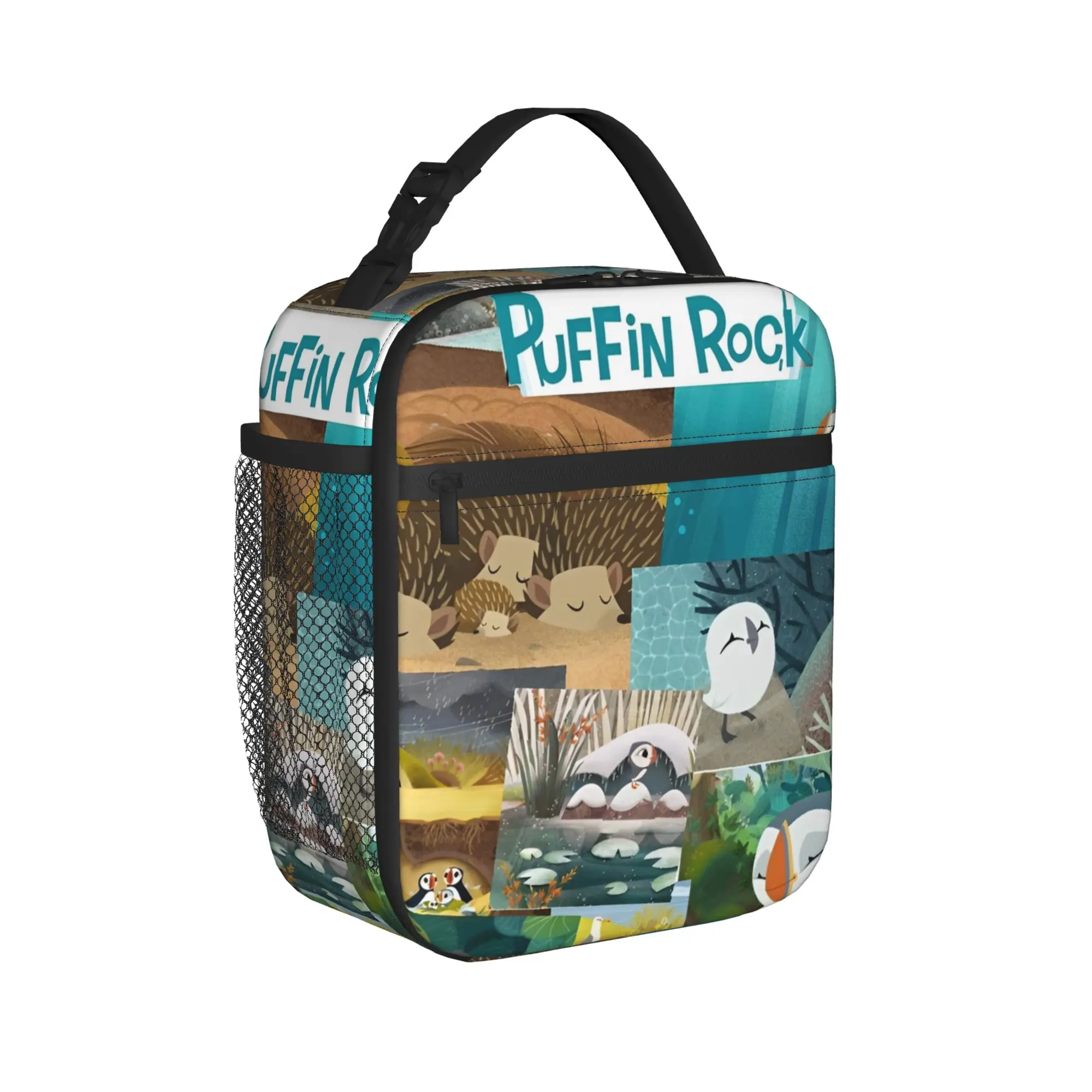 Puffin Rock and the New Friends Cartoon Insulated Lunch Bag for Men Women Portable Cooler Thermal Lunch Boxes For School Office