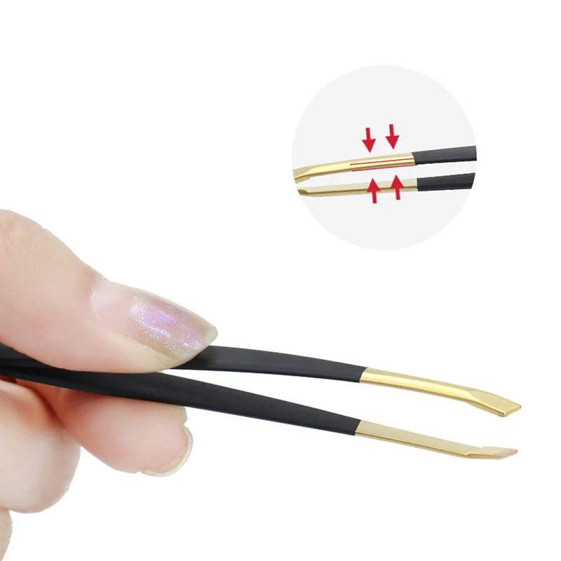 Edelstahl Flach/Schräg Spitze Multifunktions Pinzette Augenbraue Pinzette Gesicht Haar Entfernung Make-Up-Tool Falsche Wimpern Pinzette Werkzeug