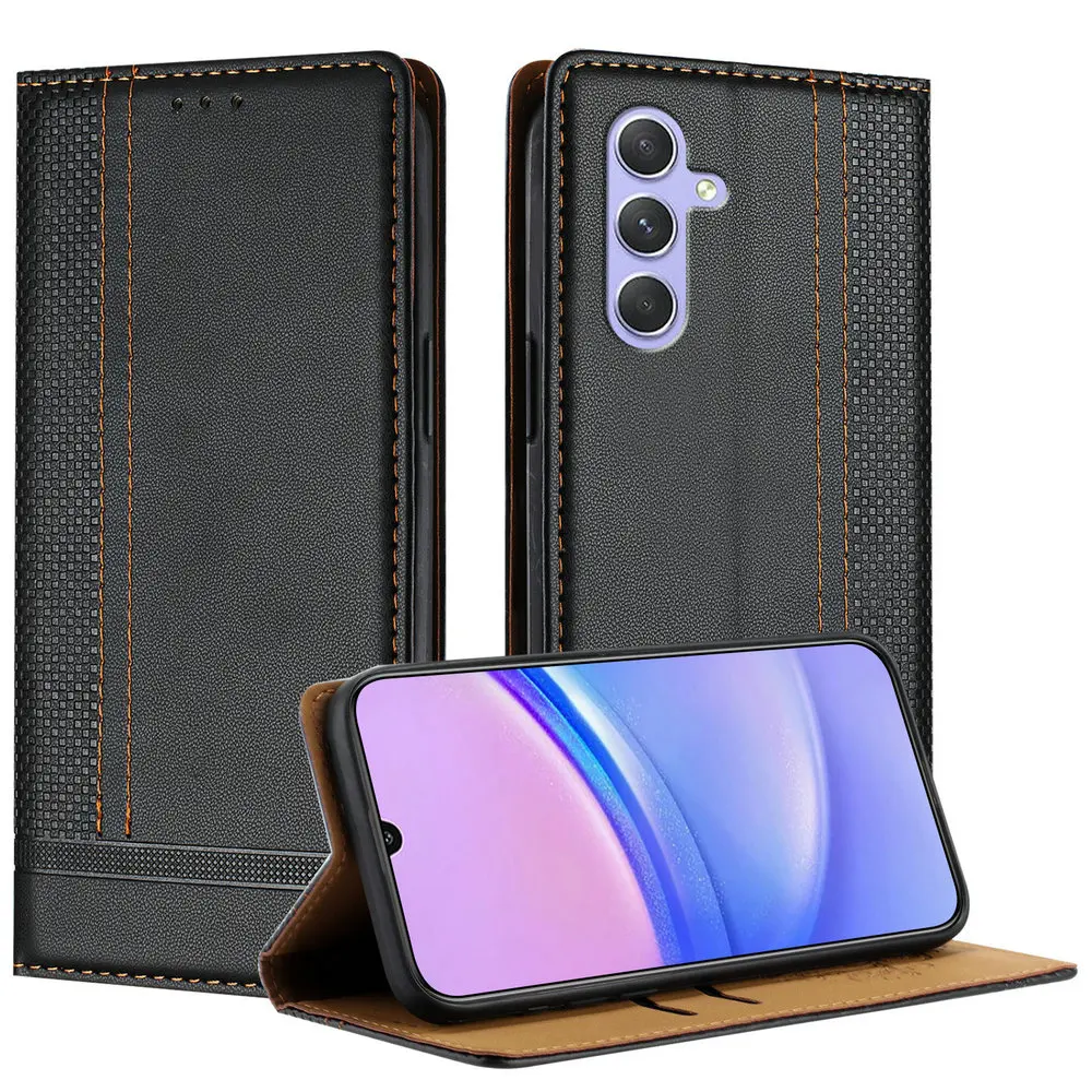 A37 A35 A54 A55 A 56 5G Luksusowe Etui Magnetyczne Skórzane z Kieszenią na Karty do Samsung Galaxy A56, Etui na Telefon A57 A36 A15 A26 A34 A16 A17 — zdjęcie produktu 3
