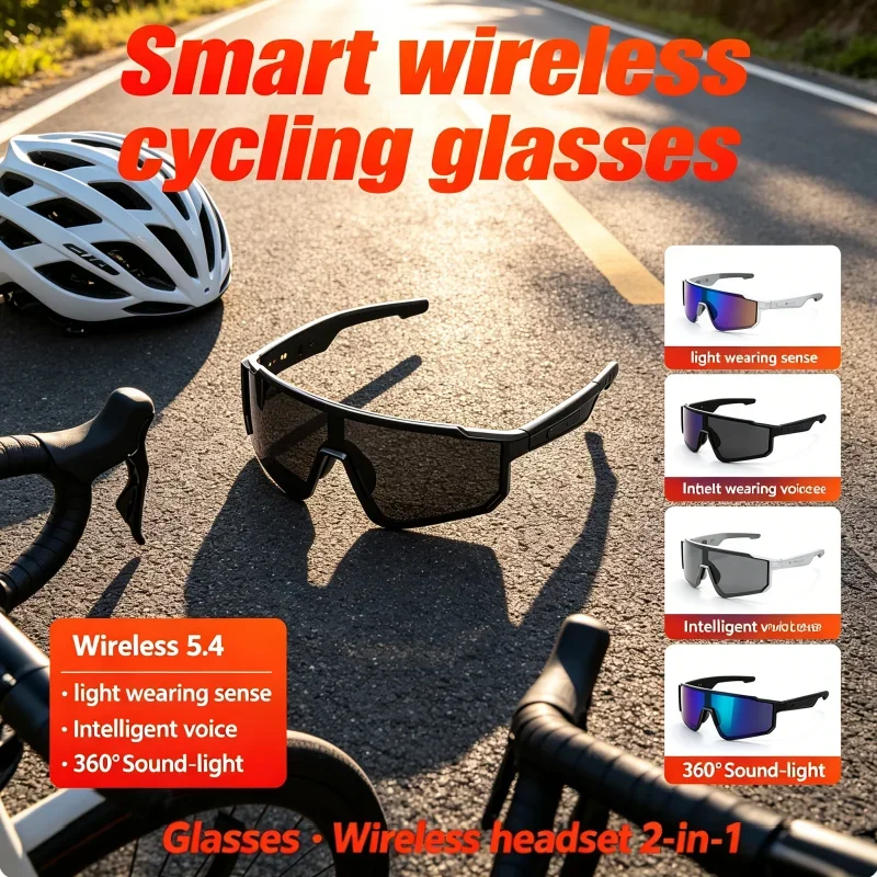 

Outdoor Sports Cycling Headphone Multifunctional Wireless Bluetooth Call Music Newest Audio Smart Glasses AI Smart Glasses