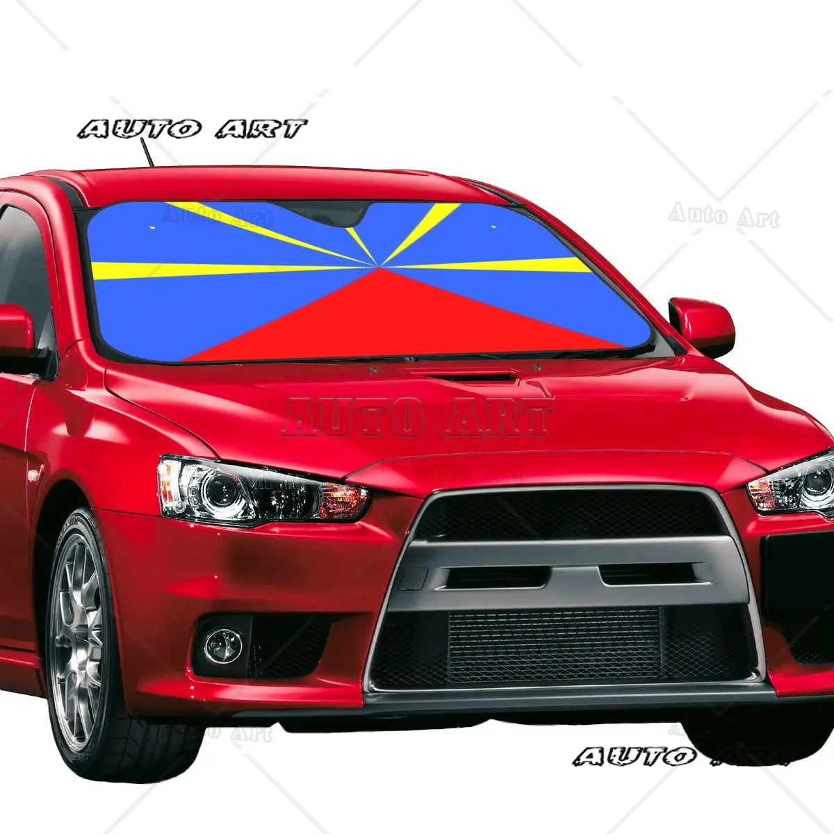 Custom 974 Reunion Island Flag Car Windshield Sunshade Foldable Reunionese Proud Sun Blocker Car Window Shades