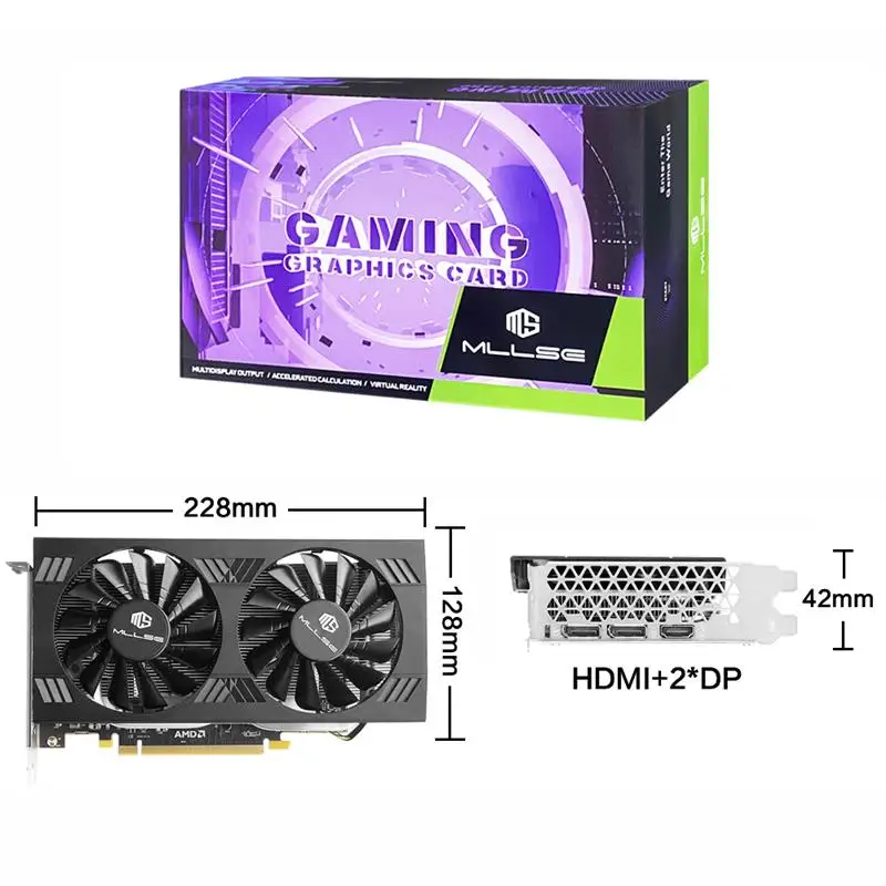 Top Graphics Card AMD RX 580 8GB Placa De Video Gaming GDDR5 256Bit 6Pin PCI-E 3.0 ×16 Radeon GPU Computer Game Video Card