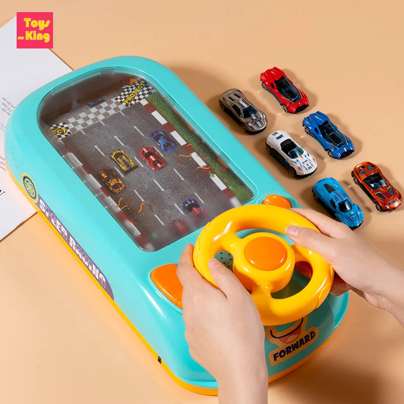 

Electric Racing Game Machine Console Tabletop Driving Car Simulated Steering Wheel Adventure Challenge Children's Education Toys