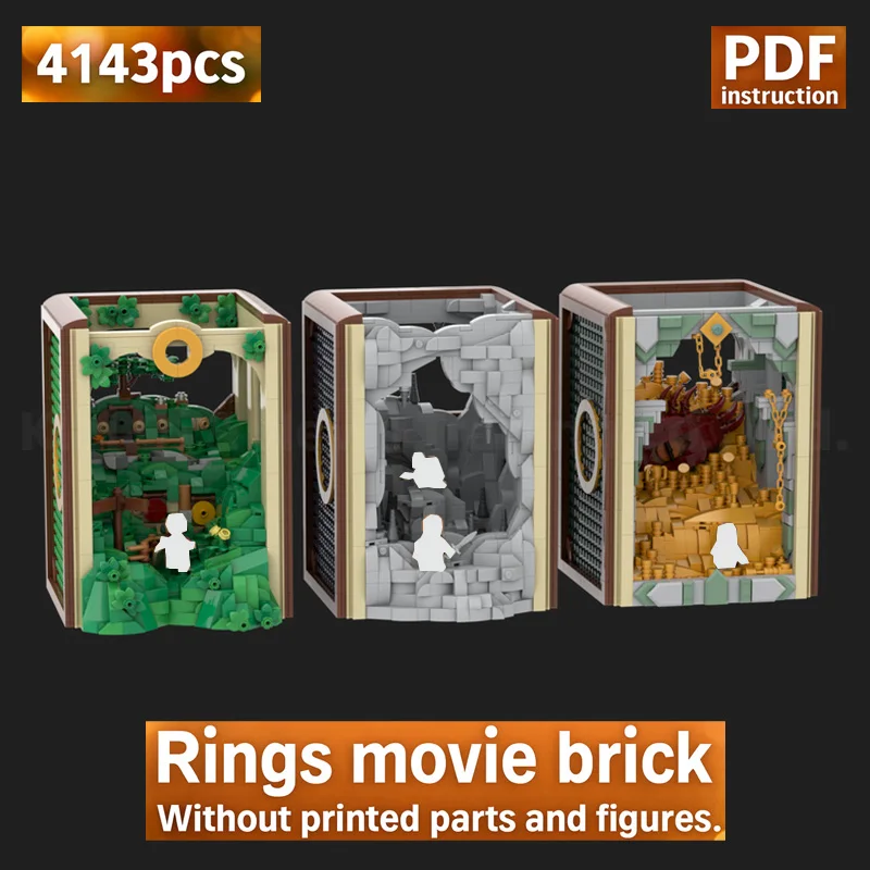 

Monthly Surprise Challenge Rings Movie Expansion MOC Building Blocks Book Nook DIY Assembly Bricks Fans Gift Display Christmas