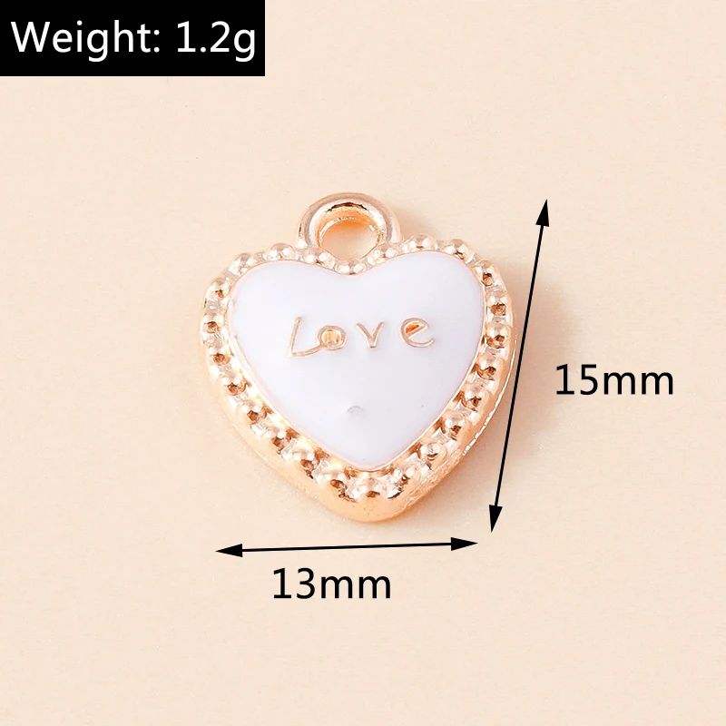 Leslie 10 Stück Romantische Emaille Kiss Me Rote Herz Charms Anhänger Für Schmuck Machen DIY Ohrringe Halskette Handgemachte Handwerk – Detail 8