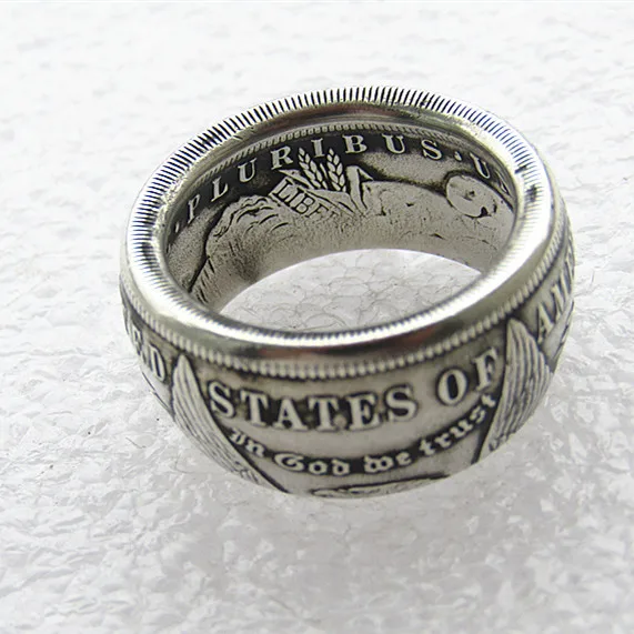 

US Morgan Dollar Coin Ring 'eagle' copper-nickel alloy Handmade In US Sizes 8-16(Random Date)