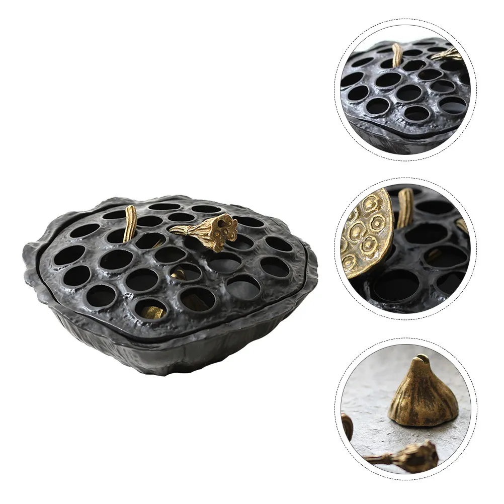 

1 шт. Медная подставка для благовоний в форме лотоса, коричневая, для дома, ароматерапии, медитации, креативный подарок, ручная работа