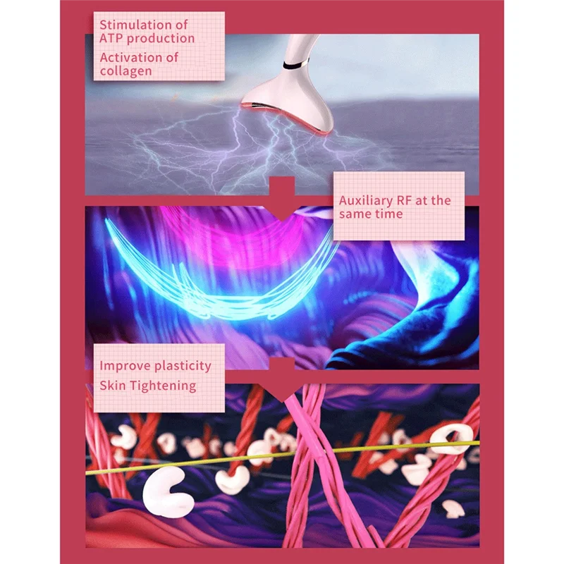 YCOC-RF Dispositivo di bellezza per il viso e il collo EMS Lifting Rimozione delle rughe del collo LED Photon Therapy Pelle Stringere Dispositivo antirughe per la pelle